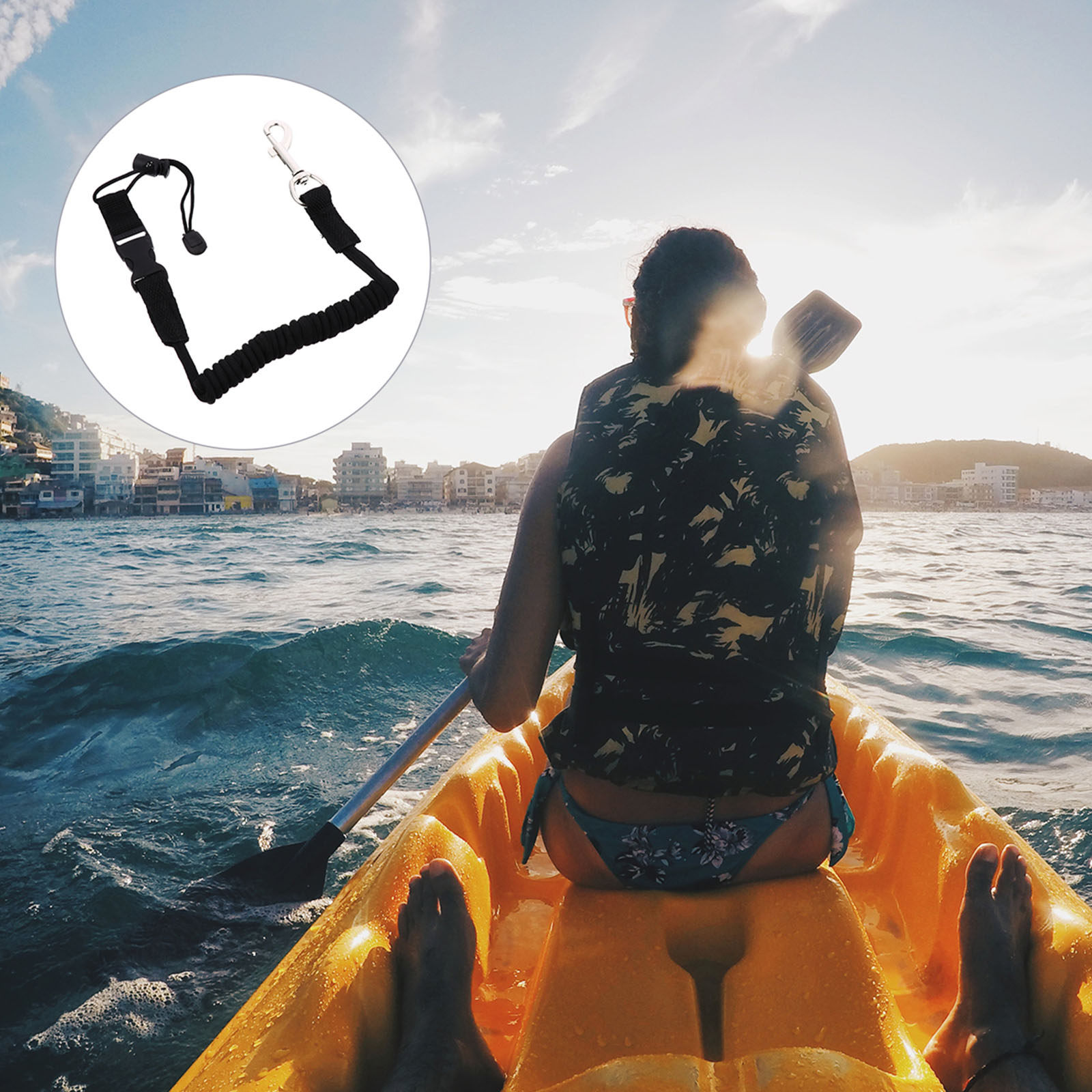 1 pieza de accesorios para kay - Fishing Kayak Paddle Leash reseña y precio